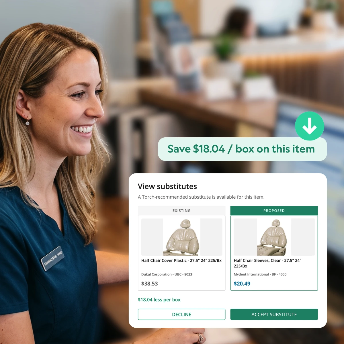 Find the best prices Dentist reviewing a consolidated order from multiple dental supply vendors